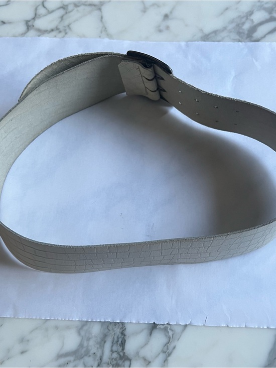 Miss Sixty Wide Croc-Embossed Leather Belt with Blackened Silver Buckle main image 6